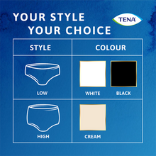TENA Discreet Low Waist Incontinence Underwear - White 
