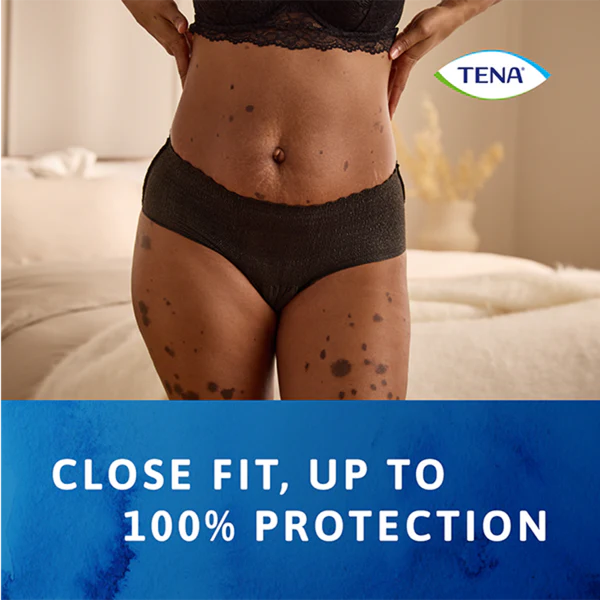 TENA Discreet Low Waist Incontinence Underwear - Black (Disposable)