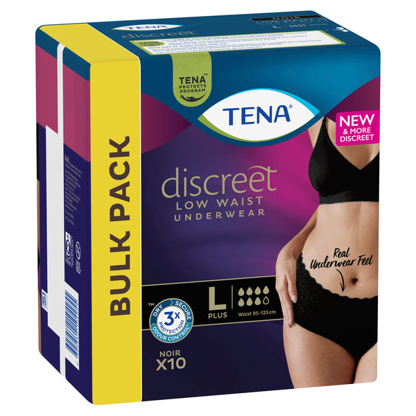 TENA Discreet Low Waist Incontinence Underwear - White
