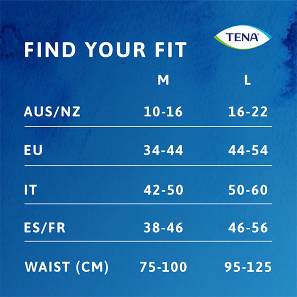 TENA Discreet Low Waist Incontinence Underwear - Black (Disposable)