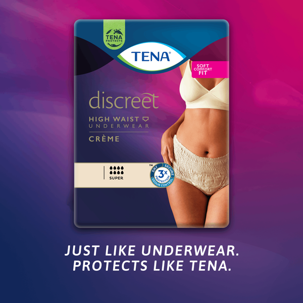 TENA Discreet High Waist Incontinence Underwear - Crème