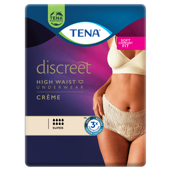 TENA Discreet High Waist Incontinence Underwear - Crème