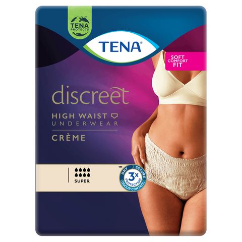 TENA Discreet High Waist Incontinence Underwear - Crème