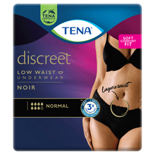 TENA Discreet Low Waist Incontinence Underwear - Black (Disposable) 