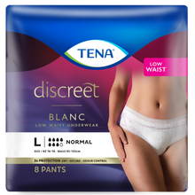 TENA Discreet Low Waist Incontinence Underwear - White 