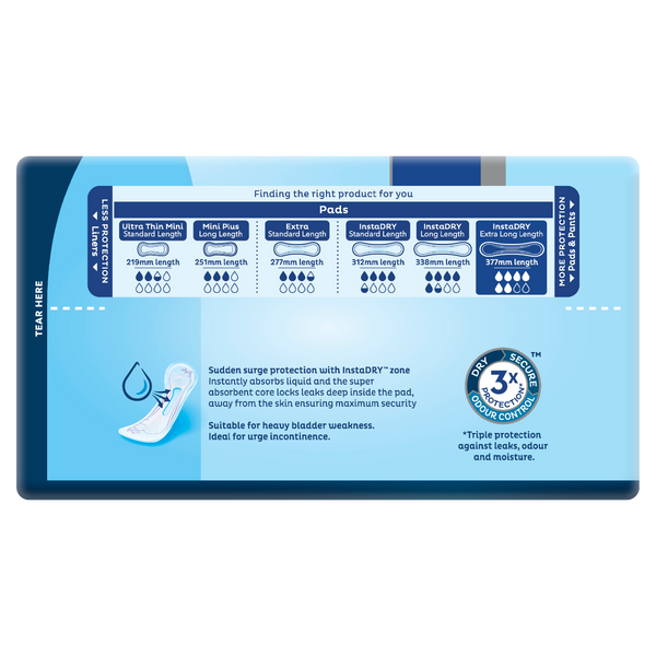 TENA InstaDRY™ Extra Long Length Pads